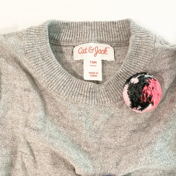 Cat & Jack 12m pompom sweater - Picture 2 of 3